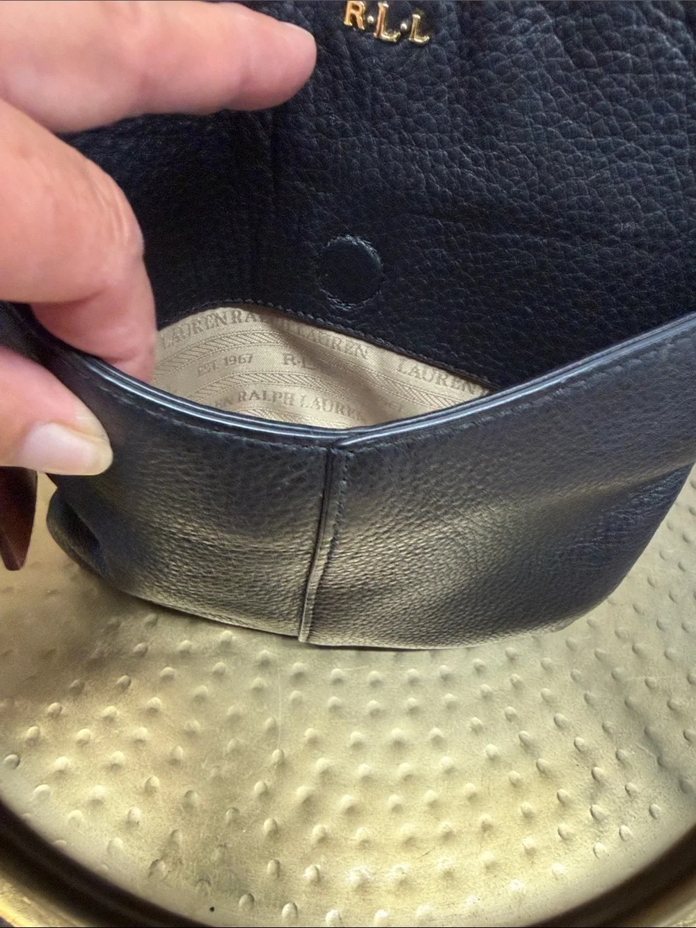 Ralph Lauren Leather Crossbody Bag in Black